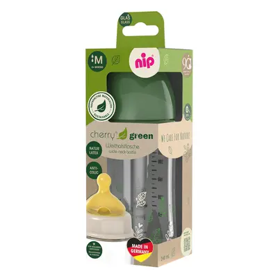 NIP CHERRY GREEN láhev sklo,široká, kaučuk-M,240ml,kluk xx