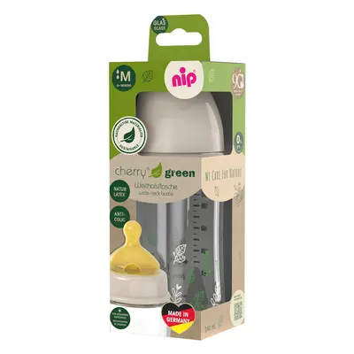 NIP CHERRY GREEN láhev sklo,široká, kaučuk-M,240ml,holka