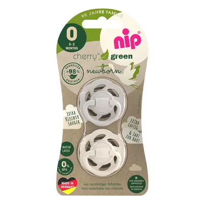 NIP CHERRY GREEN šidítko Newborn, kaučuk,0m+, 2ks, grey/brown