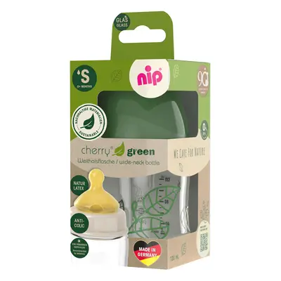 NIP CHERRY GREEN láhev sklo,široká,kaučuk-S,120ml,kluk xx