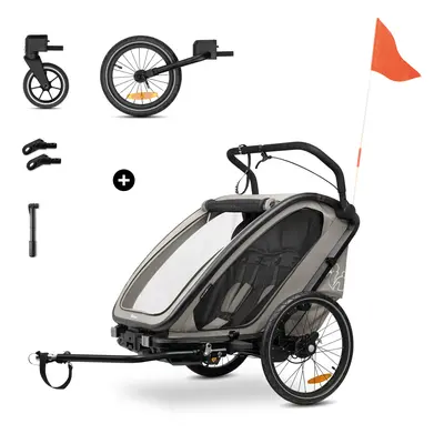 Hauck Bike N Walk Duo cyklovozík 3v1 light grey