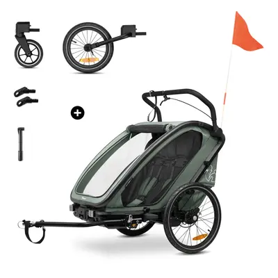 Hauck Bike N Walk Duo cyklovozík 3v1 dark green