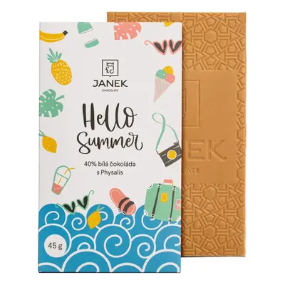 Janek Čokoláda Bean to bar - Hello summer 40% bílá čokoláda s Physalis 45 g