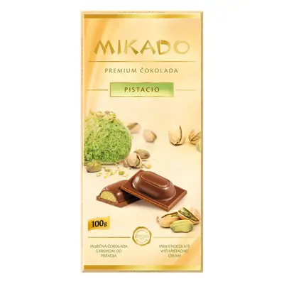 MIKADO mléčná čokoláda s pistáciovou náplní 100 g