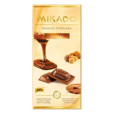 MIKADO mléčná čokoláda s nugátovou náplní 100 g