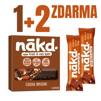 NAKD Cocoa Delight 4x 35G + 2ks NAKD 35g tyčinka ZDARMA