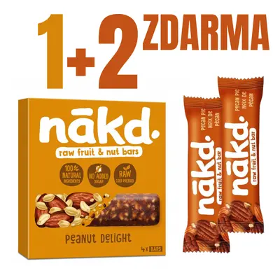 NAKD Peanut Delight 4x 35G + 2ks NAKD 35g tyčinka ZDARMA