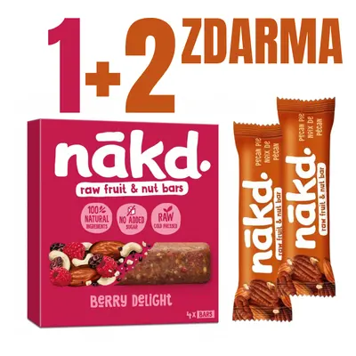 NAKD Berry Delight 4x 35g + 2ks NAKD 35g tyčinka ZDARMA