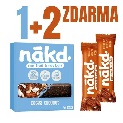 NAKD Cocoa Coconut 4x 35G + 2ks NAKD 35g tyčinka ZDARMA