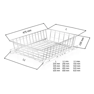 In-Design Výsuvný šatní koš na oblečení výška 120 mm antracitová Šířka koše (mm): 335 mm, Minimá