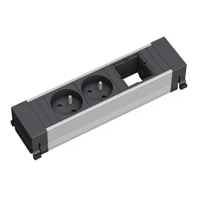 BACHMANN Zásuvková jednotka POWER FRAME 1x uživ. modul, 2x 230V profil hliník 916.002