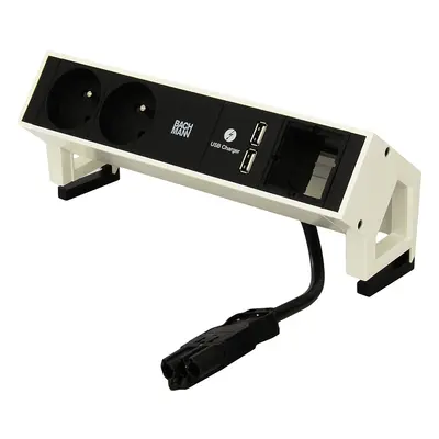 Elektro zásuvka Bachmann Desk 2 2x 230V 2x USB nabíječka 1x uživ. modul bílá 902.232