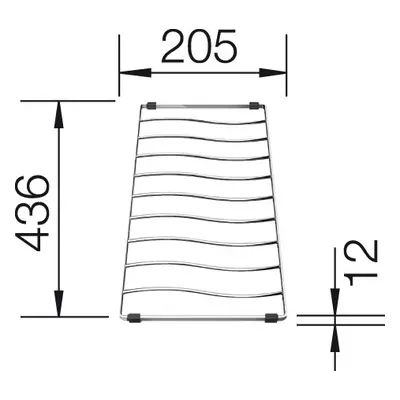 BLANCO Odkapávací mřížka/rošt ELON XL 6 S 436x205