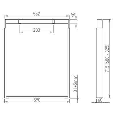 Stolová podnož HQ HV šířka 800/600 mm, výška 680-825 mm RAL9006G Šířka stolové podnože (mm): 600