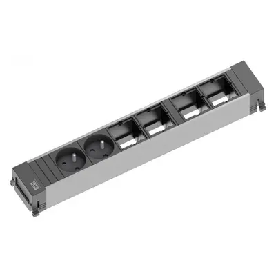 BACHMANN Zásuvková jednotka POWER FRAME 4x uživ. modul, 2x 230V profil hliník 916.023