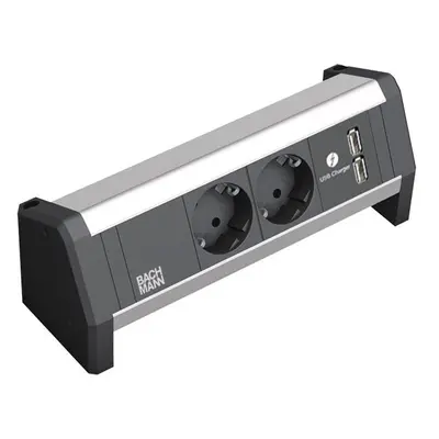 Elektro zásuvka Bachmann Desk 1 2x 230V, 2x USB nabíječka 902.068