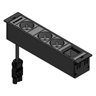 IBConnect Jednotka INBOX antracit - 4 pozice různé konfigurace Konfigurace elektrozásuvky: 1x230