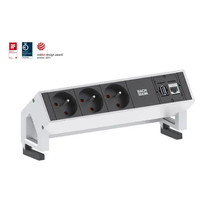 Elektro zásuvka Bachmann Desk 2 3x 230V 1x uživ. modul bílá 902.204