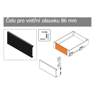 In-Design Čelo pro vnitřní zásuvku AXIS PRO 1200 mm ke zkrácení - bílé Výška zásuvky [mm]: 86