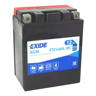 Motobaterie EXIDE ETX14AHL-BS, 12V, 12Ah, 210A