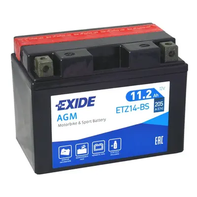 Motobaterie EXIDE ETZ14-BS, 12V, 11.2Ah, 205A