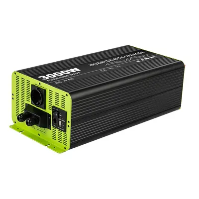 Kosun Měnič napětí výkon 3000W čistý sinus UPS DC48V/AC230V USB černo-zelený KOS3000-48