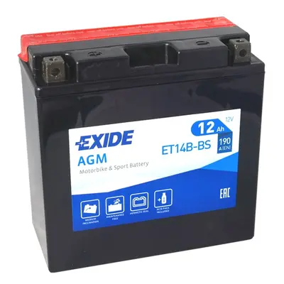 Motobaterie EXIDE ET14B-BS, 12V, 12Ah, 190A