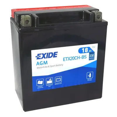 Motobaterie EXIDE ETX20CH-BS, 12V, 18Ah, 230A