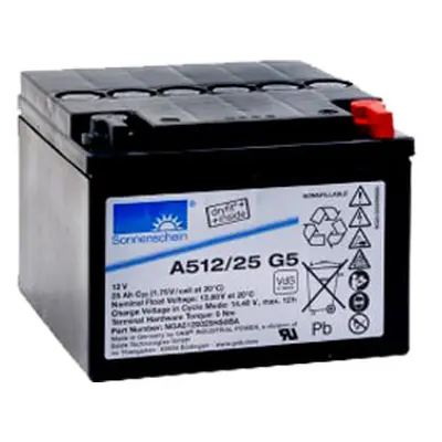 Gelový trakční akumulátor SONNENSCHEIN A512/25 G5, 12V, 25Ah