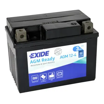 Motobaterie EXIDE BIKE AGM Ready 3Ah, 12V, AGM12-4 (YTX4L-BS)