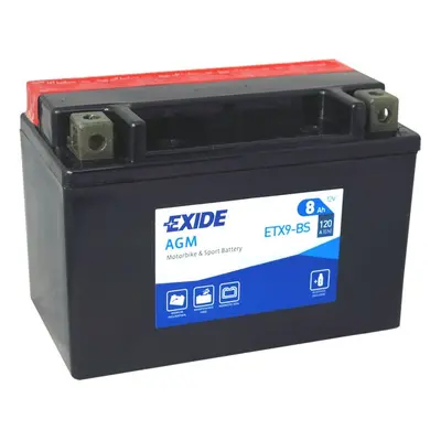 Motobaterie EXIDE ETX9-BS, 12V, 8Ah, 120A