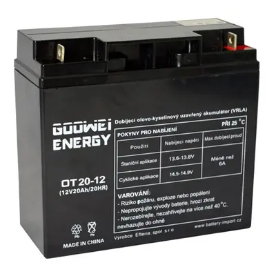 Staniční (záložní) baterie GOOWEI ENERGY OT20-12, 20Ah, 12V ( VRLA )