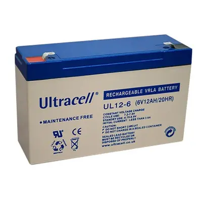 Ultracell UL12-6 (6V - 12Ah), VRLA-AGM záložní baterie