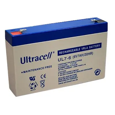 Ultracell UL7-6 (6V - 7Ah), VRLA-AGM záložní baterie