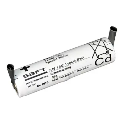 Baterie pro nouzová světla, osvětlení SAFT 2,4V 1600mAh vysokoteplotní (2STVTCs), faston 4,8mm