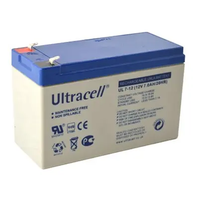 Ultracell UL7-12F1 (12V - 7Ah), VRLA-AGM záložní baterie