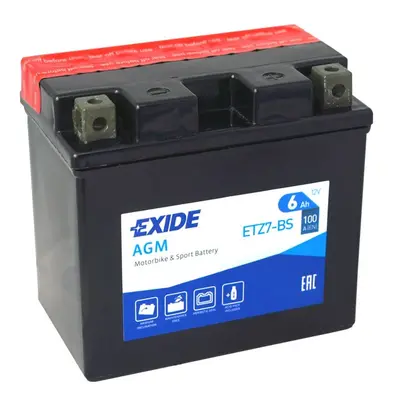 Motobaterie EXIDE ETZ7-BS, 12V, 6Ah, 100A