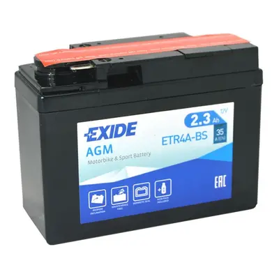 Motobaterie EXIDE ETR4A-BS, 12V, 2.3Ah, 35A