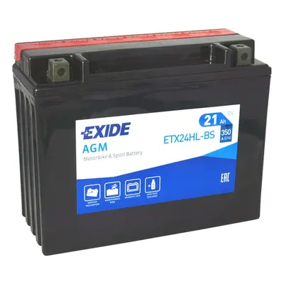 Motobaterie EXIDE ETX24HL-BS, 12V, 21Ah, 350A