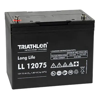 TRIATHLON LL12075 (12V - 75Ah) Záložní baterie "long life"