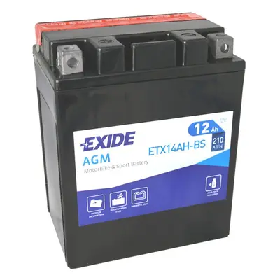 Motobaterie EXIDE ETX14AH-BS, 12V, 12Ah, 210A