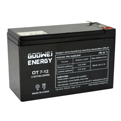 Staniční (záložní) baterie GOOWEI ENERGY OT7-12, 7Ah, 12V ( VRLA )