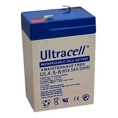 Ultracell UL4.5-6 (6V - 4,5Ah), VRLA-AGM záložní baterie