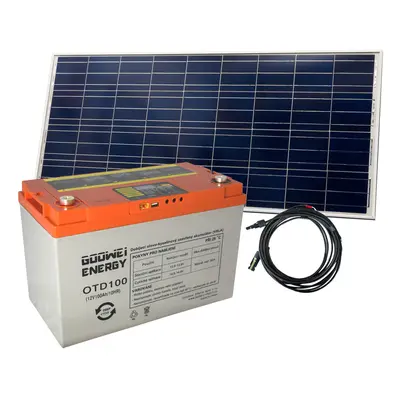 Set baterie GOOWEI ENERGY OTD100 (100Ah, 12V) a solární panel Victron Energy 115Wp/12V