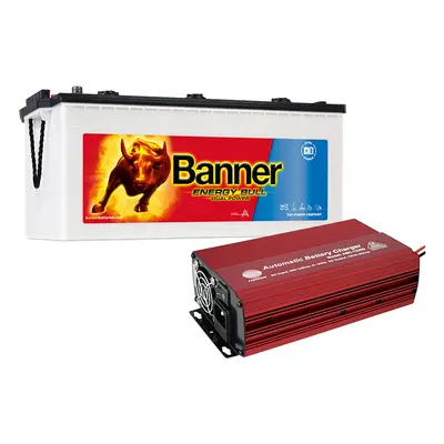 Set trakční baterie Banner Energy Bull 96801 (230Ah) + nabíječka FST ABC-1220D (20A), 12V