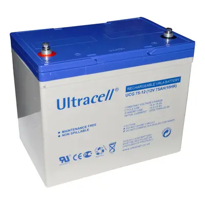 Ultracell UCG75-12 (12V - 75Ah), VRLA-GEL trakční baterie