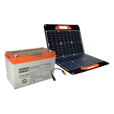 GOOWEI ENERGY set baterie OTD100 (100Ah, 12V) a přenosného solárního panelu 60W