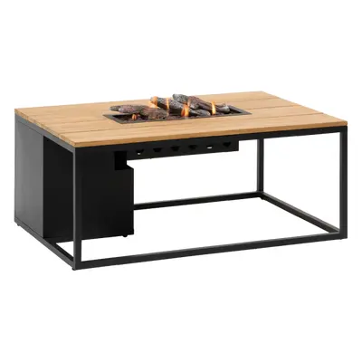 Stůl s plynovým ohništěm COSI Cosiloft 120 černý rám / deska teak HM5958750