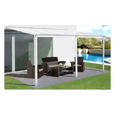 Hliníková pergola WALL 53 bílá + čirý PC LG2132