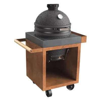 Pojízdný stůl OFYR Corten 65 PRO Concrete TB, pro kamado grily